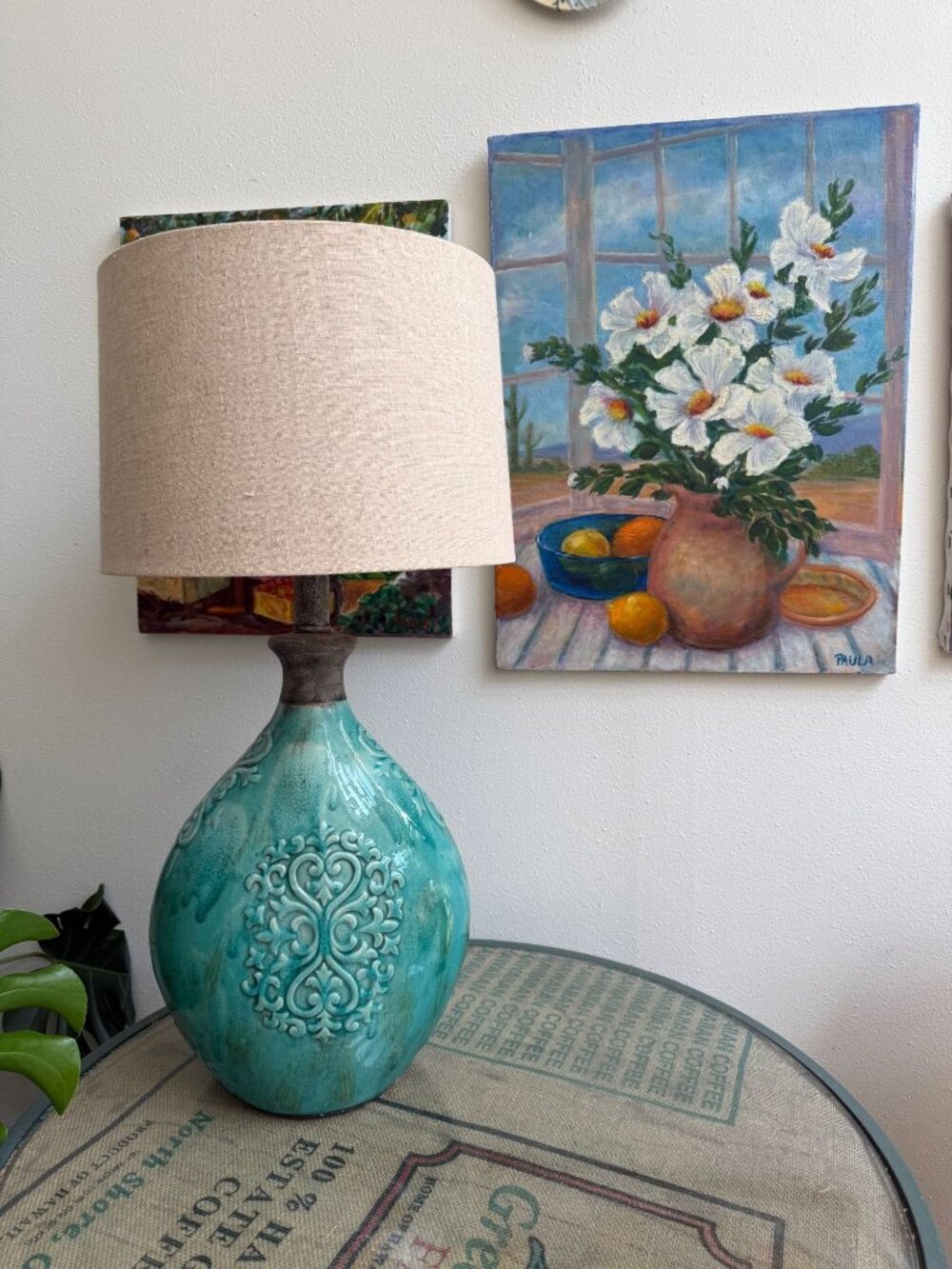 Coastal Living ~ Linnet Table Lamp ~ Turquoise ~ French Country Vibes